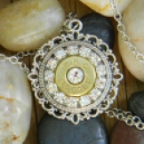 Silver Medallion Bullet Necklace